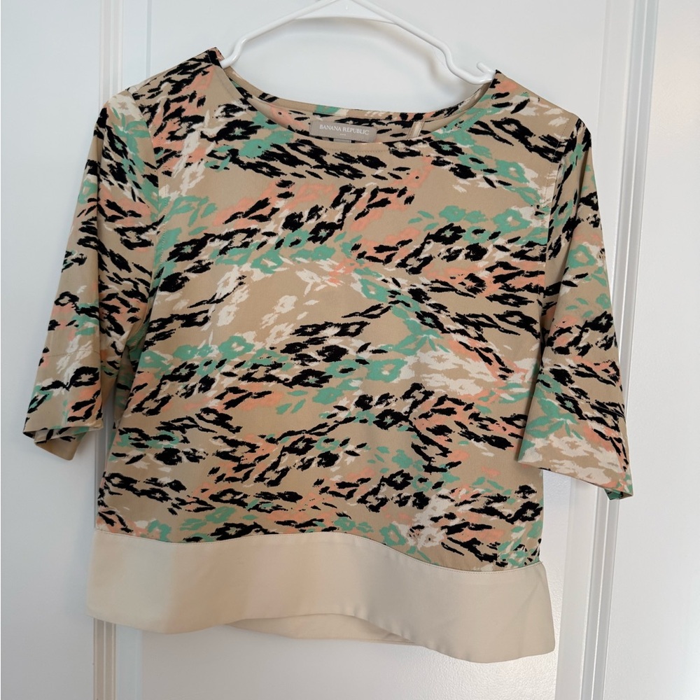 Banana Republic Multicolor Patterned Crop Top